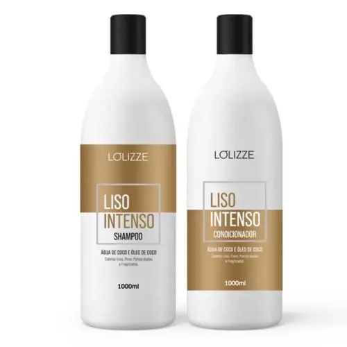 Kit Shampoo e condicionador Lolizze Liso Intenso Com 1000 ml