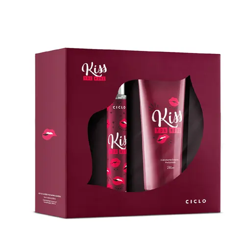 Kit Ciclo Feminino Ciclo Cosméticos Estojo Kiss You More Deo Colônia 30ml e Loção Hidratante 240ml Com 270 ml