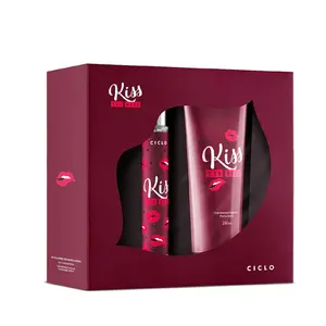 Kit Ciclo Feminino Ciclo Cosméticos Estojo Kiss You More Deo Colônia 30ml e Loção Hidratante 240ml Com 270 ml