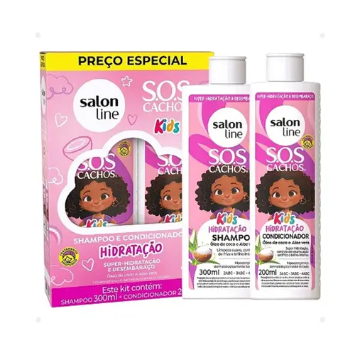 Kit Shampoo e Condicionador Salon Line Kids Hidratação Com 300 ml e 200 ml