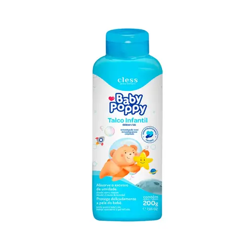 Talco em pó Baby Poppy Cless Akua Protege contra atrito e umidade e previne assaduras Com 200 g