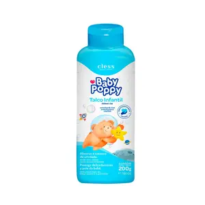 Talco em pó Baby Poppy Cless Akua Protege contra atrito e umidade e previne assaduras Com 200 g