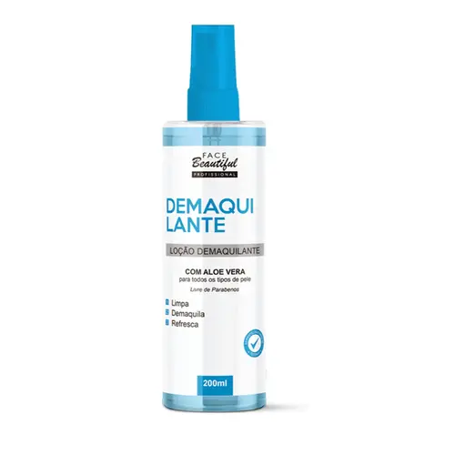 Demaquilante Facial Face Beautiful Aloe Vera 5 em 1 Com 200 ml