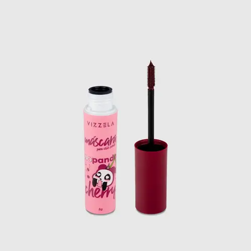 Máscara para Cílios Vizzela No Panda Cherry Bordô Com 5 g