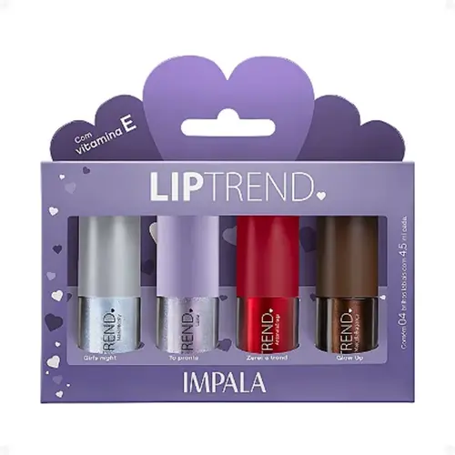 Kit de gloss Labial Impala LipTrend glosses labiais Com 4 unidades