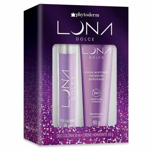 Kit Phytoderm Luna Dolce Mini Colônia E Creme Acetinado Com 30 Ml E 80 G