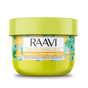 Creme Esfoliante Corporal Raavi Abacaxi com Hortelã Média Abrasão Com 200 g