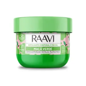 Creme Esfoliante Corporal e Facial Raavi Maçã Verde Com 200 g