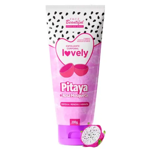 Esfoliante Corporal e Facial Face Beautiful Pitaya e Rosa Mosqueta Com 200 g
