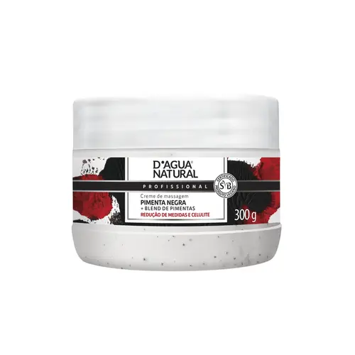 Creme de Massagem Corporal D Água Natural Pimenta Negra 300G