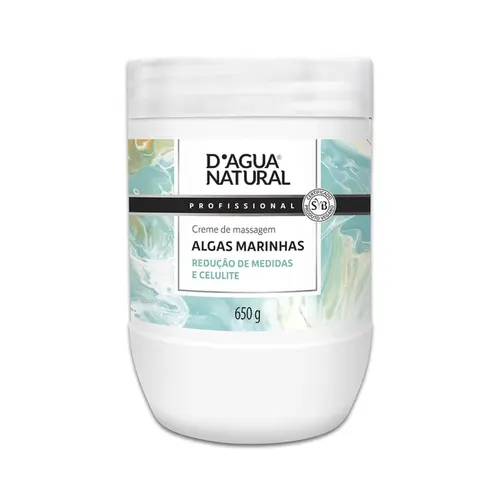 Creme de Massagem Corporal D'água Natural Algas Marinhas Com 650 g