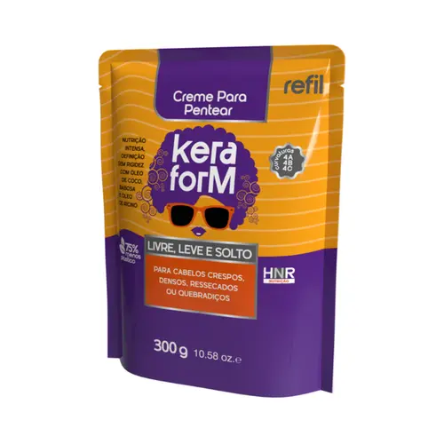 Creme para Pentear Skafe Keraform Livre Leve e Solto Refil Com 300g
