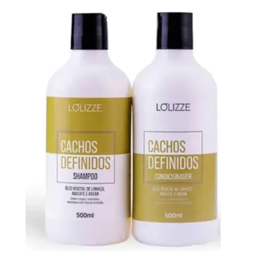 Kit Shampoo e Condicionador Lolizze Cachos Definidos Com 500 ml