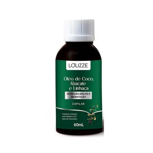Óleo Capilar Lolizze Coco Abacate e Linhaça Com 60 ml