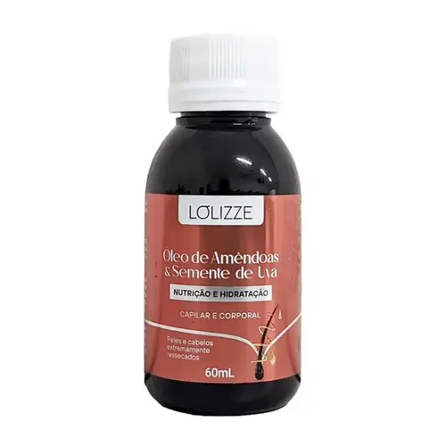 Óleo Lolizze Amêndoas e Semente de Uva Com 60 ml