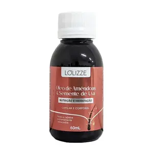 Óleo Lolizze Amêndoas e Semente de Uva Com 60 ml