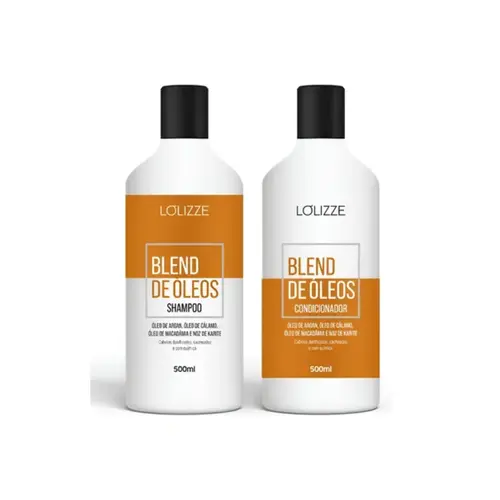Kit Shampoo e Condicionador Lolizze Blend de Óleos Com 500 ml