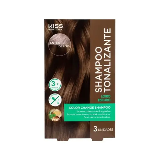 SHAMPOO COLOR CHANGE KISS NEW YORK LOIRO ESCURO