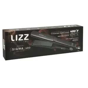 Prancha Alisadora Profissional Lizz Sigma 480F / 250C placas titânio espelhadas 110 x 30 mm bivolt automático 5 temperat
