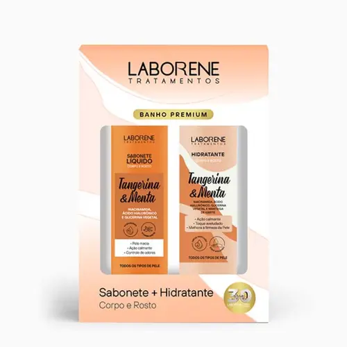 Kit de Sabonete e Hidratante Laborene Tangerina e Menta Com 2 unidades