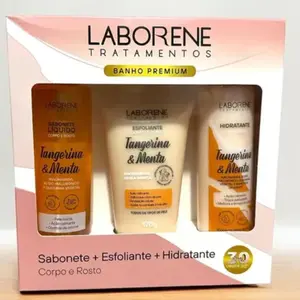 Kit de Sabonete Esfoliante Hidratante de Tangerina e Menta Laborene Com 3 unidades