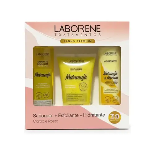 Kit de Sabonete Esfoliante Hidratante Laborene Maracujá Com 3 unidades