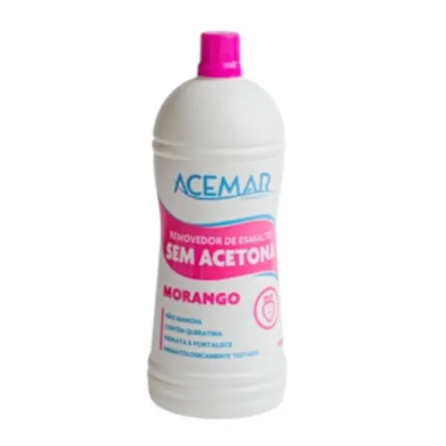 Removedor de Esmalte Acemar sem Acetona Morango Com 450 ml