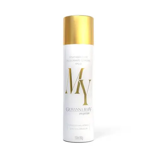 Spray Hidratante Desodorante Corporal Aerossol FPS10 Sem Perfume Giovanna Baby Enriquecido com Ácido Hialurônico e Efeit