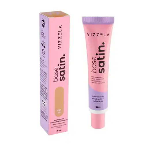 Base Líquida Satin Vizzela Cor 10 Acabamento acetinado Com 30 g