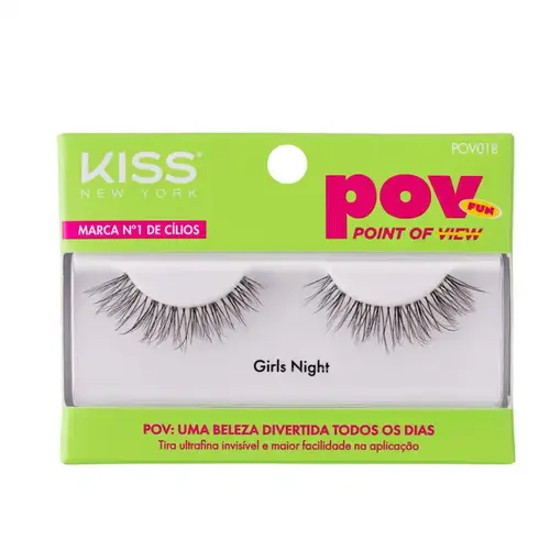 Cílios Postiços Kiss New York POV 01 Preto Com 1 unidade