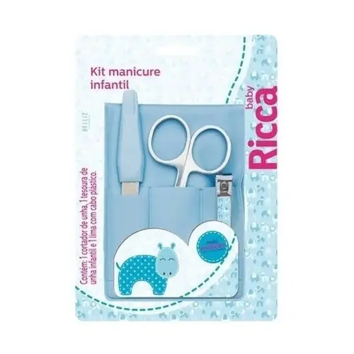 KIT RICCA ENOX MANICURE INFANTIL AZUL