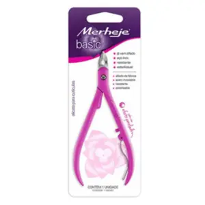 Alicate para Cutículas Merheje Basic Pink Perolado Com 1 unidade