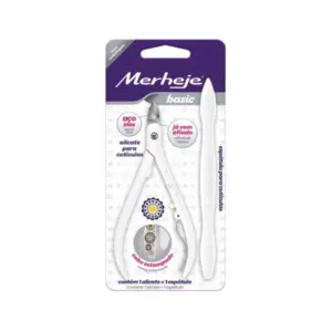 Alicate para Cutículas com Espátula Merheje Basic Mix Decorado Com 1 unidade