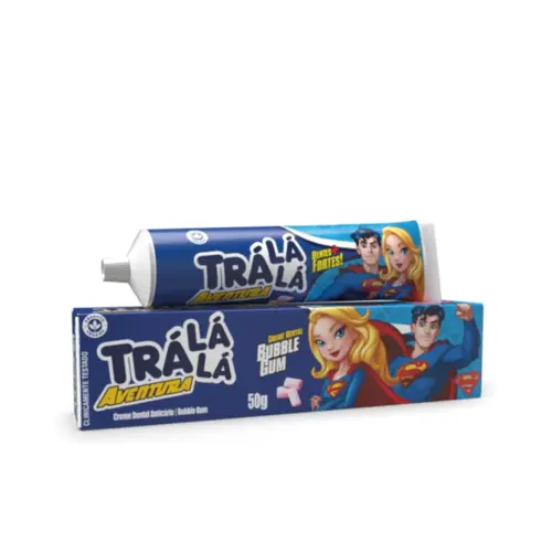 Creme Dental Trá Lá Lá com Fluor Bubble Gum 50g