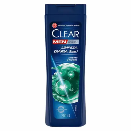 Shampoo Clear Men Anticaspa Limpeza Diaria 2 em 1 200ml