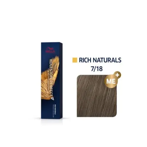 Coloração Wella Professionals Koleston Perfect Me+ 7/18 Rich Naturals Com 60 ml