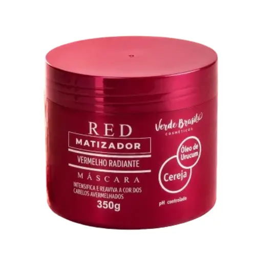 Máscara Capilar Verde Brasil Vermelho Radiante Com 350g