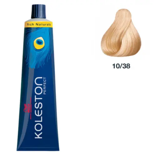 Coloração Wella Professionals Koleston Perfect Me+ Rich Naturals 10/38 Louro Súper Claro Dourado Pérola Com 60 ml