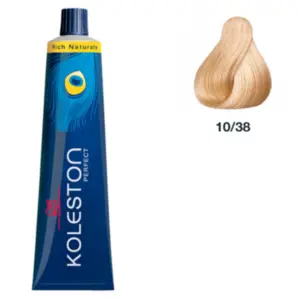 Coloração Wella Professionals Koleston Perfect Me+ Rich Naturals 10/38 Louro Súper Claro Dourado Pérola Com 60 ml