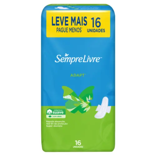 Absorvente Sempre Livre Especial Adapt Suave com Abas com 16 unidades