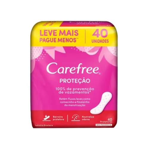 Absorvente Carefree Neutralize Sem Perfume com 40 unidades