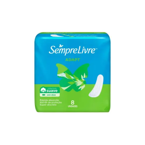 Absorvente Sempre Livre Especial Adapt Suave Sem Abas com 8 unidades