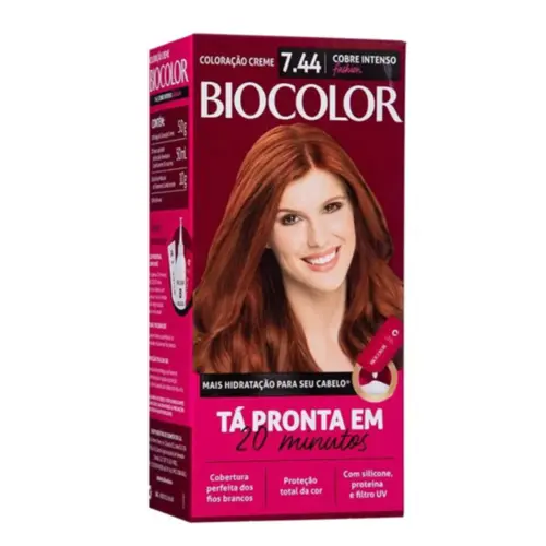 Kit Coloração BioColor 7.44 Cobre Intenso Com 50 g