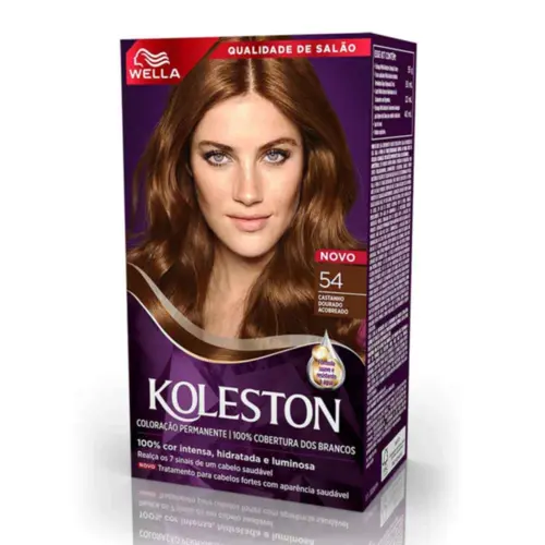 Coloração Koleston Castanho Dourado Acobreado 54