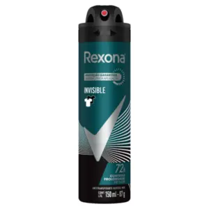 Desodorante Antitranspirante Aerossol Rexona Invisible Men Com 150 ml
