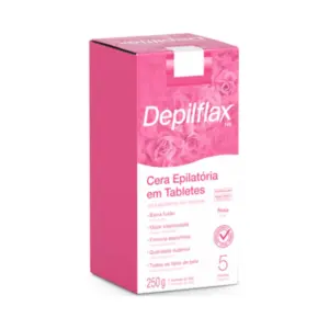 Cera Depilatória em tablete Depilflax Rosa Com 250 g