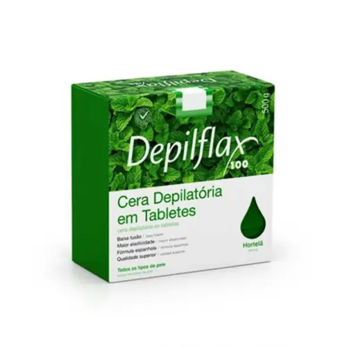Cera Depilatória em tabletes Depilflax Hortelã Com 500 g