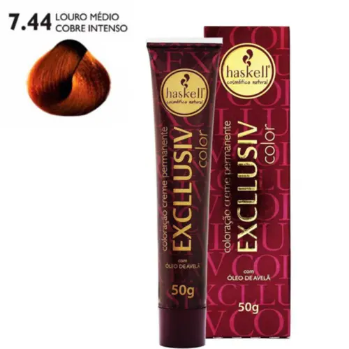 Coloração Haskell 7.44 Louro Médio Cobre Intenso Com 50 g