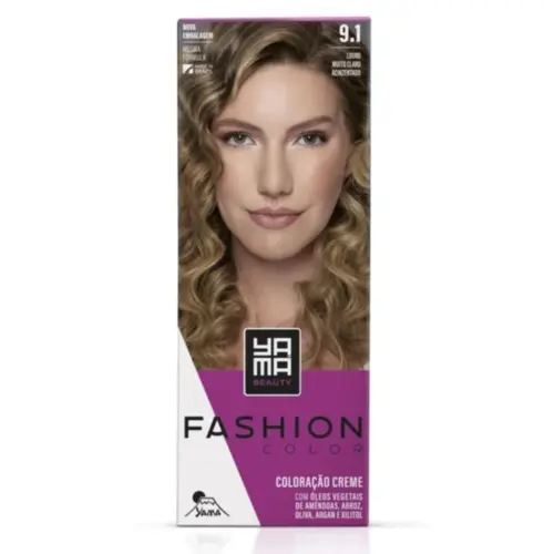 Coloração Yamá Color Fashion 9.1 Louro Muito Claro Acinzentado Com 60 g