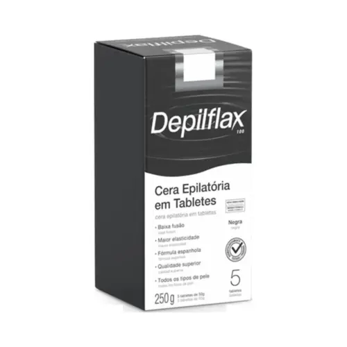 Cera Depilatória em tablete Depilflax Negra Com 250 g
